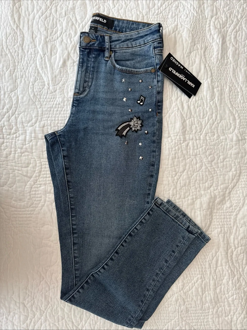 Karl Lagerfeld Jeans Skinny with Red Star Patch - Picture 11 of 13